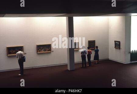 La SALA DEL MUSEO CON GENTE. Posizione: MUSEO VAN GOGH, Amsterdam, Olanda. Foto Stock