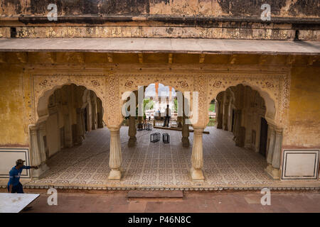 JAIPUR, INDIA-Marzo 4: Forte Amer il 4 marzo 2018 a Jaipur, India. Forte Amer su Holi Foto Stock