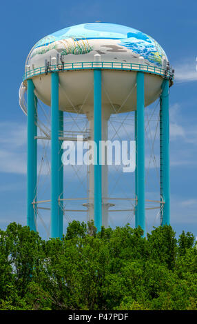 Città di Hollywood water tower, retro verticale - Hollywood, Florida, Stati Uniti d'America Foto Stock