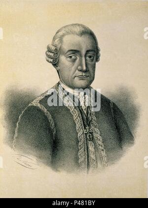 PEDRO P ABARCA Y BOLEA-1718-1798-CONSEJERO MINISTRO(CONDE DE ARANDA). Posizione: Biblioteca Nacional-COLECCION, MADRID, Spagna. Foto Stock