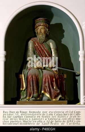 SALA DE REYES-RODRIGO DIAZ DE VIVAR-EL CID CAMPEADOR-1043-1099. Posizione: ALCAZAR-interno di Segovia, in Spagna. Foto Stock