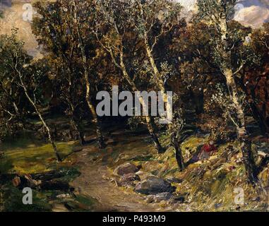 PAISAJE CON CHOPOS. Autore: Francisco Domingo Marqués (1842-1920). Posizione: FUNDACION RODRIGUEZ ACOSTA, Granada, Spagna. Foto Stock