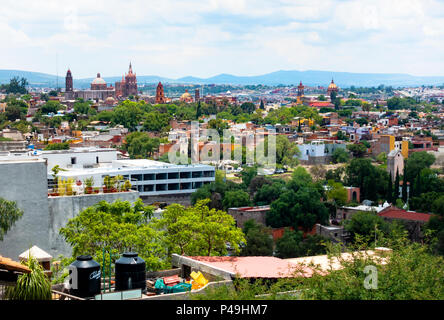 Panoramica di San Miguel De Allende in Messico centrale Foto Stock