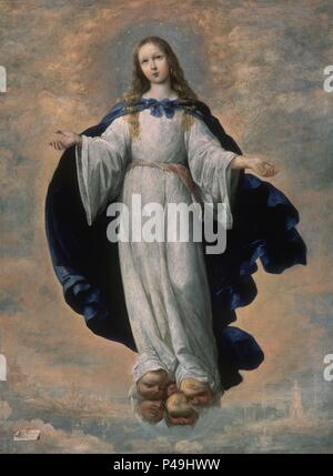 INMACULADA-S XVII- BARROCO ESPAÑOL-ESCUELA SEVILLANA. Autore: Francisco de Zurbaran (c. 1598-1664). Posizione: MUSEO SZEPMVESZETI, BUDAPEST, UNGHERIA. Foto Stock