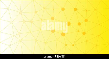 Giallo arancione bassa poli vettore gradiente texture. Colorata illustrazione poligonale con puntini collegati, buono come sfondo. Illustrazione Vettoriale