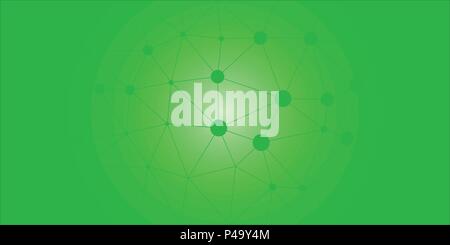 Verde a basso poli vettore gradiente texture. Colorata illustrazione poligonale con puntini collegati, buono come sfondo. Illustrazione Vettoriale