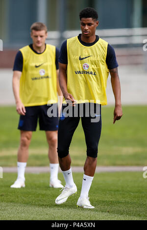 Zelenogorsk, San Pietroburgo, Russia. 21 Giugno, 2018. Marcus Rashford di Inghilterra durante un'Inghilterra sessione di formazione alla Stadium Spartak Zelenogorsk il 21 giugno 2018 in Zelenogorsk, San Pietroburgo, Russia. Credito: Immagini di PHC/Alamy Live News Foto Stock