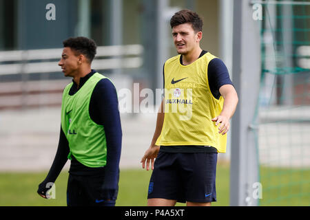 Zelenogorsk, San Pietroburgo, Russia. 21 Giugno, 2018. Harry Maguire di Inghilterra durante un'Inghilterra sessione di formazione alla Stadium Spartak Zelenogorsk il 21 giugno 2018 in Zelenogorsk, San Pietroburgo, Russia. Credito: Immagini di PHC/Alamy Live News Foto Stock
