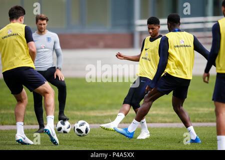 Zelenogorsk, San Pietroburgo, Russia. 21 Giugno, 2018. Marcus Rashford di Inghilterra durante un'Inghilterra sessione di formazione alla Stadium Spartak Zelenogorsk il 21 giugno 2018 in Zelenogorsk, San Pietroburgo, Russia. Credito: Immagini di PHC/Alamy Live News Foto Stock