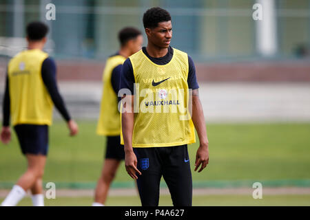 Zelenogorsk, San Pietroburgo, Russia. 21 Giugno, 2018. Marcus Rashford di Inghilterra durante un'Inghilterra sessione di formazione alla Stadium Spartak Zelenogorsk il 21 giugno 2018 in Zelenogorsk, San Pietroburgo, Russia. Credito: Immagini di PHC/Alamy Live News Foto Stock