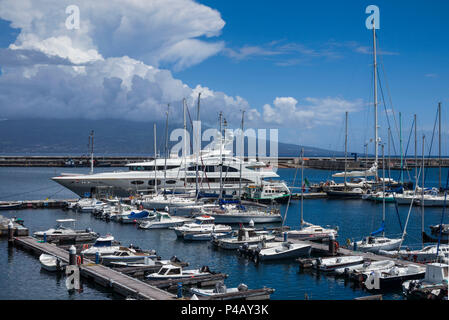 Portogallo Azzorre, l'isola di Faial, Horta, yacht marina Foto Stock