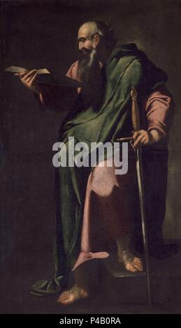 Scuola di lingua spagnola. San Paolo. San Pablo. Marchena, chiesa parrocchiale di San Giovanni Battista. Sevilla. Autore: Francisco de Zurbaran (c. 1598-1664). Posizione: Iglesia de San Juan Bautista, MARCHENA, Siviglia, Spagna. Foto Stock