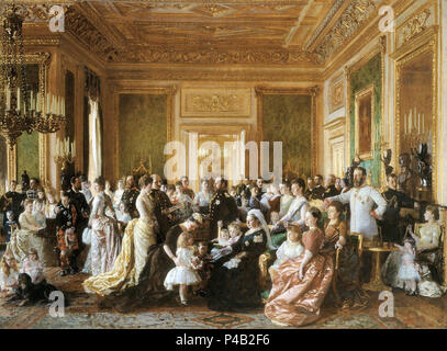 Tuxen Laurits - La famiglia di Queen Victoria in 1887 Foto Stock