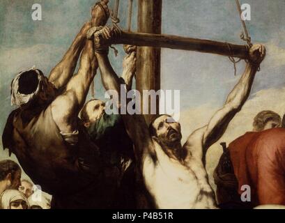 Il martirio DE SAN FELIPE O SAN BARTOLOME - 1639 - O/L - NP 1101 - BARROCO ESPAÑOL - NP 9429. Autore: Jusepe de Ribera (1591-1652). Posizione: Il MUSEO DEL PRADO-PINTURA, MADRID, Spagna. Foto Stock