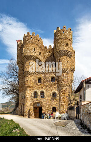 Spagna, provincia di Burgos, Cebolleros Città, Las Cuevas Castle Foto Stock