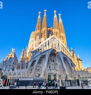 Spagna, Catalunya, Barcelona City, Tempio della Sagrada Familia di Gaudi, Foto Stock