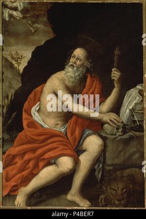 CORO ALTO - San Jeronimo - siglo XVII - BARROCO ESPAÑOL. Autore: Francisco de Zurbaran (c. 1598-1664). Posizione: MONASTERIO-PINTURA, Guadalupe Caceres, Spagna. Foto Stock