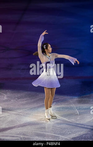 Dabin Cho (KOR) effettuando al Pattinaggio di Figura mostra di Gala presso i Giochi Olimpici Invernali PyeongChang 2018 Foto Stock