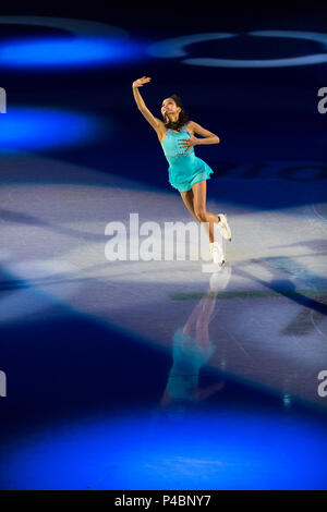 I giovani coreani figura femminile skater effettuando al Pattinaggio di Figura mostra di Gala presso i Giochi Olimpici Invernali PyeongChang 2018 Foto Stock