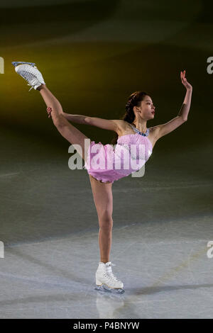 I giovani coreani figura femminile skater effettuando al Pattinaggio di Figura mostra di Gala presso i Giochi Olimpici Invernali PyeongChang 2018 Foto Stock