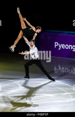 Meagan Duhamel / Eric Radford (CAN) effettuando al Pattinaggio di Figura mostra di Gala presso i Giochi Olimpici Invernali PyeongChang 2018 Foto Stock