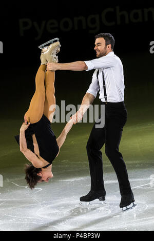 Meagan Duhamel / Eric Radford (CAN) effettuando al Pattinaggio di Figura mostra di Gala presso i Giochi Olimpici Invernali PyeongChang 2018 Foto Stock