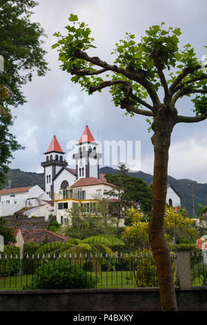 Portogallo Azzorre, isola Sao Miguel, Furnas, Igreja Nossa Senhora da Alegria chiesa Foto Stock