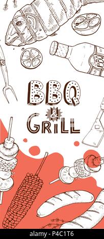 Il barbecue party poster Illustrazione Vettoriale