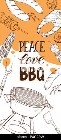 Il barbecue party poster Illustrazione Vettoriale