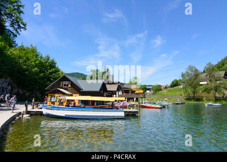 Lunz? am See, lago Lunzer vedere, boat house, noleggio barche, Mostviertel regione, Austria Inferiore, Austria Foto Stock