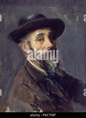 AUTORRETRATO - 1901 - OLEO/LIENZO - 57x45 cm - Nº4572. Autore: Ignacio Pinazo Camarlench (1849-1916). Posizione: Il MUSEO DEL PRADO-PINTURA, MADRID, Spagna. Foto Stock