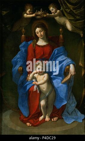 LA VIRGEN DE LA SILLA - siglo XVII - OLEO/LIENZO - 212 x 137 cm - NP 210 - ESCUELA ITALIANA. Autore: Guido Reni (1575-1642). Posizione: Il MUSEO DEL PRADO-PINTURA, MADRID, Spagna. Foto Stock