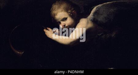 SAN JERONIMO Y EL ANGEL - DETALLE DEL ANGEL - 1626 - BARROCO ESPAÑOL - CONJUNTO 137992. Autore: Jusepe de Ribera (1591-1652). Posizione: Museo Ermitage-COLECCION, ST. Pietroburgo, Russia. Foto Stock