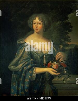 Copia di Mignard. Elizabeth Charlotte di Baviera, "La Principessa Palatina". Olio su tela (1,07 x 0,84). Madrid e il museo del Prado. Autore: Pierre Mignard (1612-1695) (copy). Posizione: Il MUSEO DEL PRADO-PINTURA, MADRID, Spagna. Foto Stock