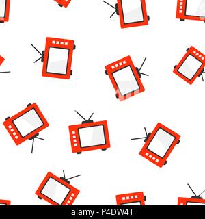 Retro schermo tv icona pattern seamless sfondo. Il concetto di Business illustrazione vettoriale. Tv display monitor modello di simbolo. Illustrazione Vettoriale