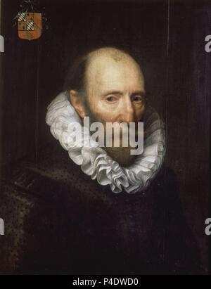 SEÑOR DE LA FAMILIA VAN BEIJEREN VAN SCHAGEN ¿Johan VAN BEIJEREN VAN SCHAGEN? - 1610-1615 - O/L - 63x48 - ESCUELA HOLANDESA - NP 2977. Autore: Michiel Jansz. van Mierevelt (1566-1641). Posizione: Il MUSEO DEL PRADO-PINTURA, MADRID, Spagna. Foto Stock