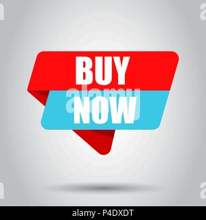 Acquista ora banner icona badge. Illustrazione Vettoriale. Il concetto di business acquista ora pittogramma. Illustrazione Vettoriale