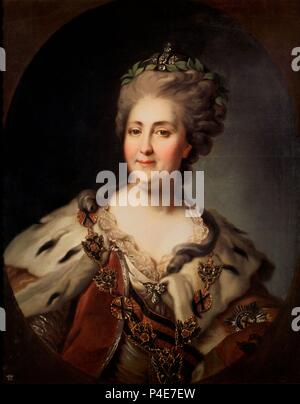 Scuola russa. Zarina Caterina II. La Zarina Catalina II. Olio su tela . Madrid, El Prado. Autore: Fyodor Rokotov (1736-1808). Posizione: Il MUSEO DEL PRADO-PINTURA, MADRID, Spagna. Foto Stock