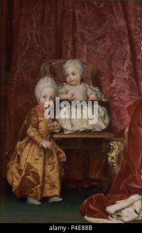'L'Arciduca Ferdinando e l'arciduchessa Maria Anna d'Austria", 1770, olio su tela, 147 cm x 96 cm, P02192. Autore: Anton Raphael Mengs (1728-1779). Posizione: Il MUSEO DEL PRADO-PINTURA, MADRID, Spagna. Foto Stock
