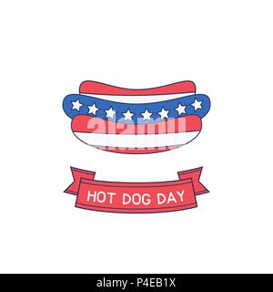 Hot Dog day icona Illustrazione Vettoriale