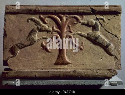Scaricare SUMERIO-ARBOL DE LA VIDA CON DOS CARNEROS. Posizione: British Museum di Londra, Inghilterra. Foto Stock