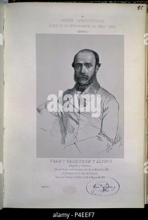 CORTES CONSTITUYENTES - GALERIA DE REPRESENTANTES DEL PUEBLO 1854 - FRANCISCO SALMERON Y ALONSO - PG 89. Autore: J. Vallejo. Posizione: Congreso de los Diputados-ARCHIVO, MADRID, Spagna. Foto Stock