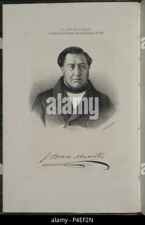 LIBRO DE LA VERDAD O SEMBLANZAS DE LOS DIPUTADOS DEL CONGRESO DE 1851 - Juan Bravo Murillo (1803-1873). Autore: ZARAGOZANO. Posizione: Congreso de los Diputados-ARCHIVO, MADRID, Spagna. Foto Stock