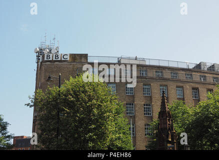 BELFAST, Regno Unito - circa giugno 2018: BBC Irlanda del Nord broadcasting house Foto Stock