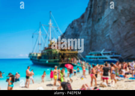 La vacanza estiva in un grafico creativo con un'immagine sfocata superficie Foto Stock