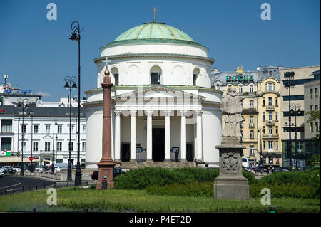 Kosciol neoclassico Sw. Aleksandra (St. Alexander's Chiesa) su Plac Trzech Krzyzy (Tre Croci Square) a Varsavia in Polonia. 10 maggio 2018 © Wojciech Foto Stock