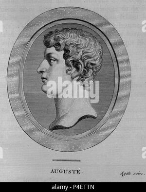 RETRATO DEL EMPERADOR OCTAVIO AUGUSTO - 63 AC/14. Posizione: Biblioteca Nacional-COLECCION, MADRID, Spagna. Foto Stock
