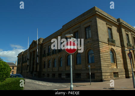 Ayr Sheriff Court e della contea di edifici, Wellington Square, Ayr, Scozia Foto Stock