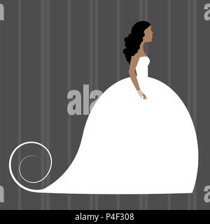 Semplice, elegante illustrazione di una bella sposa contro un sfondo modellato Foto Stock