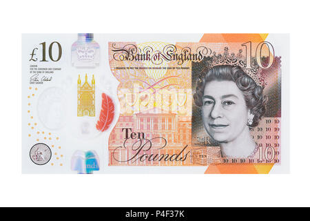 Nuovo dieci Pound nota, UK, tagliate Foto Stock